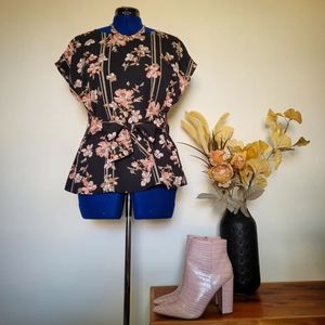 Apt 9 Short-Sleeve Floral Blouse - L